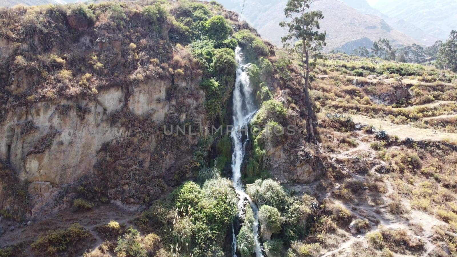 Incredible landscapes of waterfalls, horses, rivers in Canta Obrajillo in Lima - Peru. by Peruphotoart