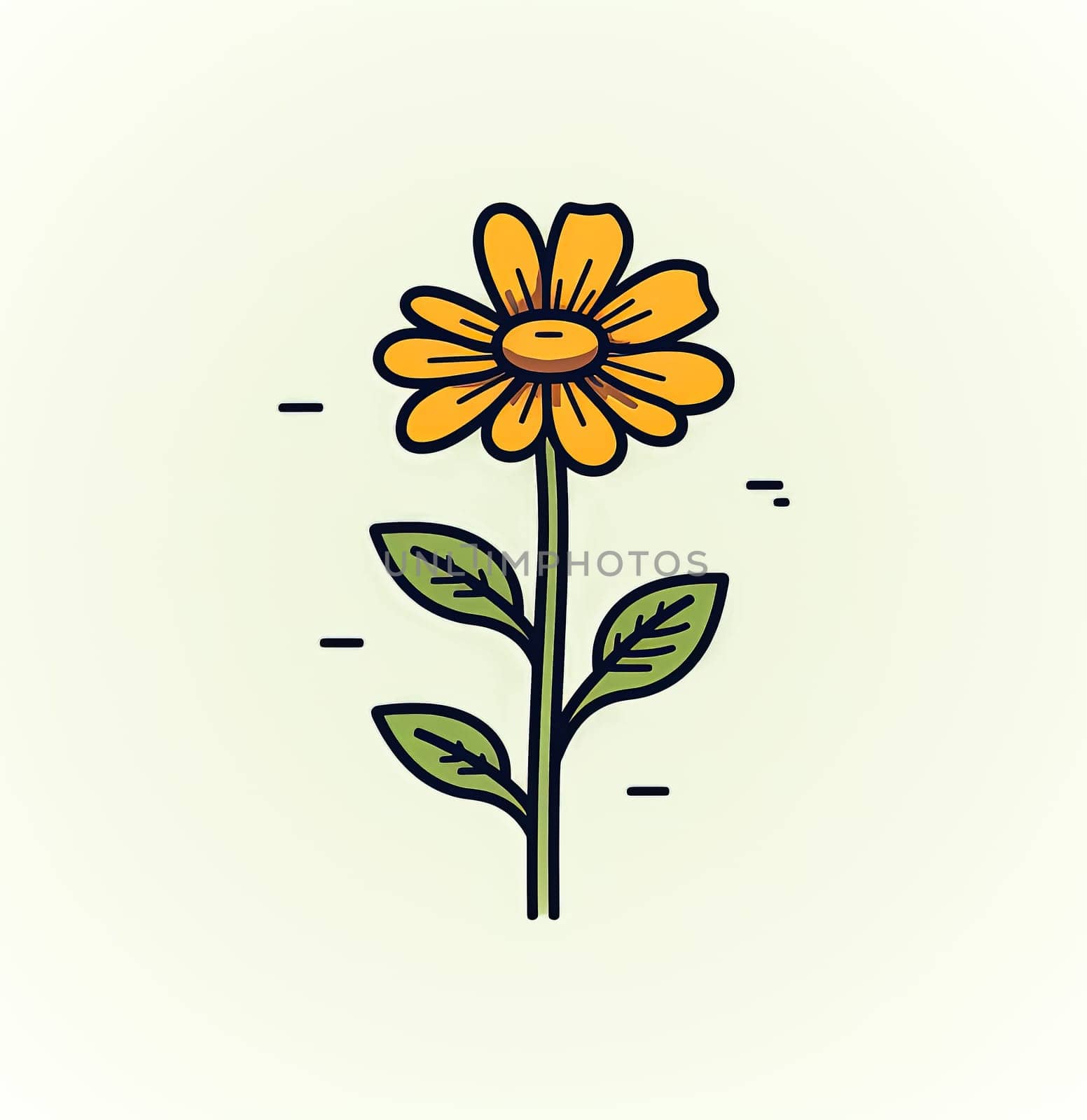 Simple and elegant flower icon, perfect as a sign or symbol for various design purposes.