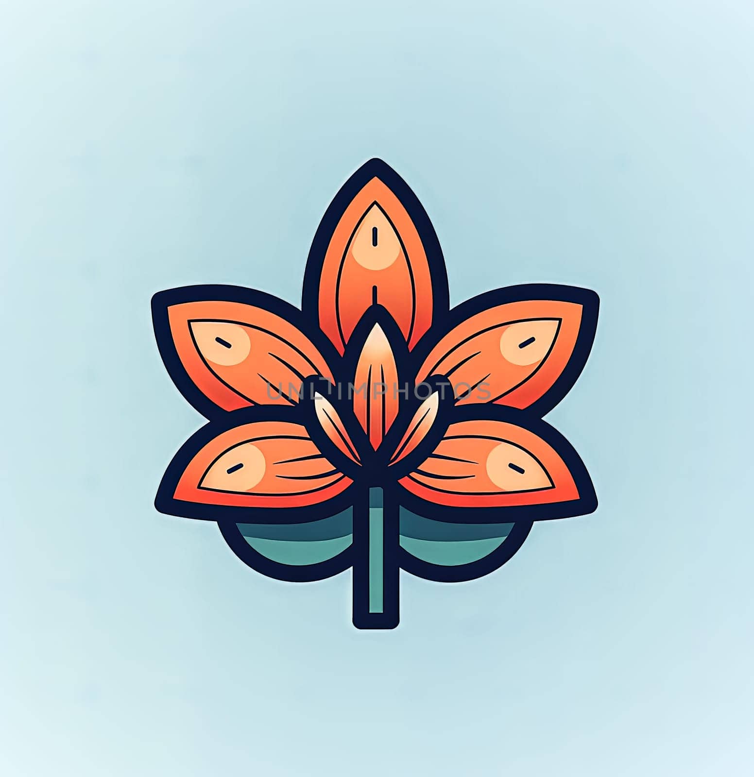 Simple and elegant flower icon, perfect as a sign or symbol for various design purposes.