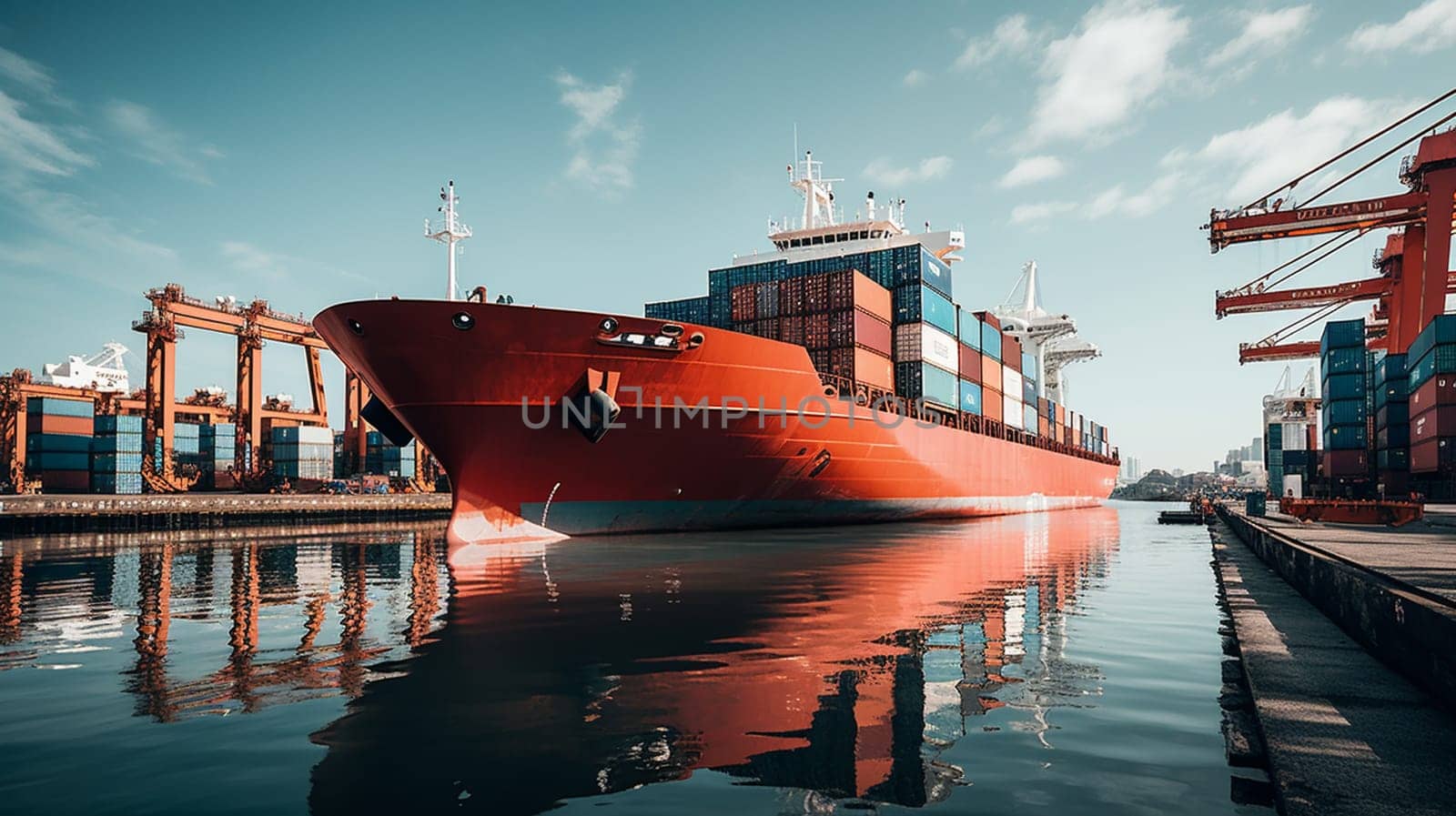 Cargo ship at the port. High quality photo