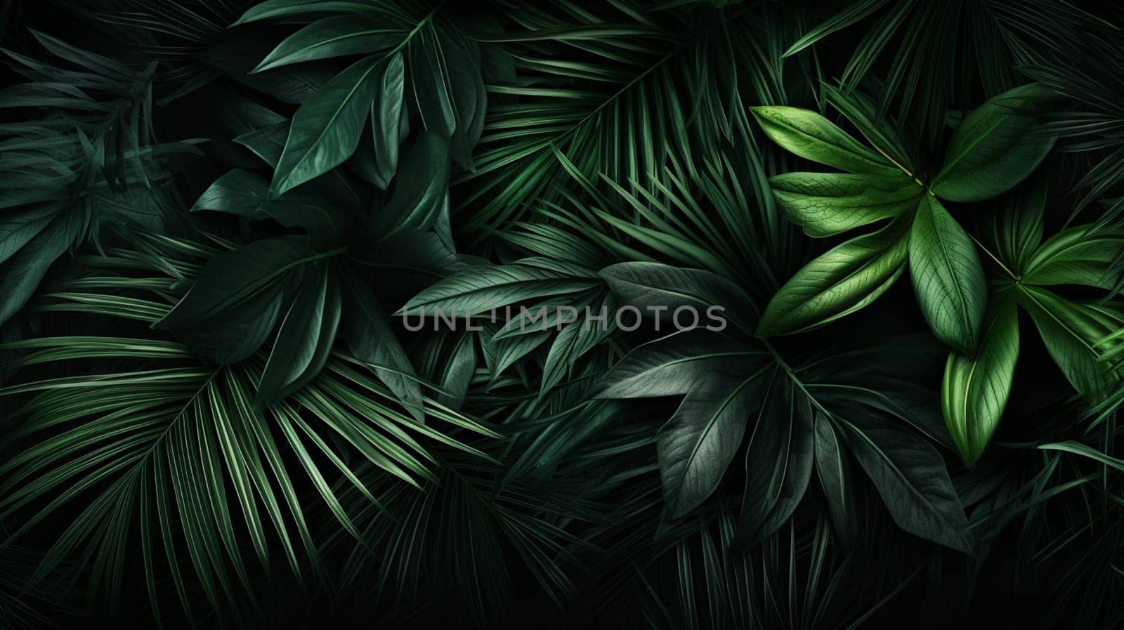 Tropical palm leaves, floral pattern background, real photo by Andelov13