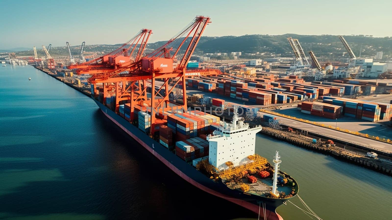 Cargo ship at the port. High quality photo