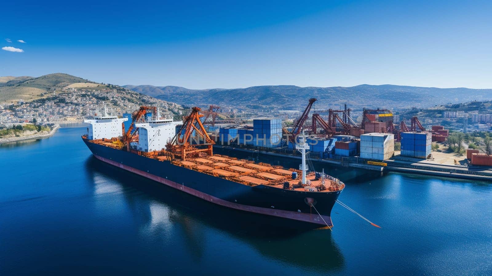 Cargo ship at the port. High quality photo