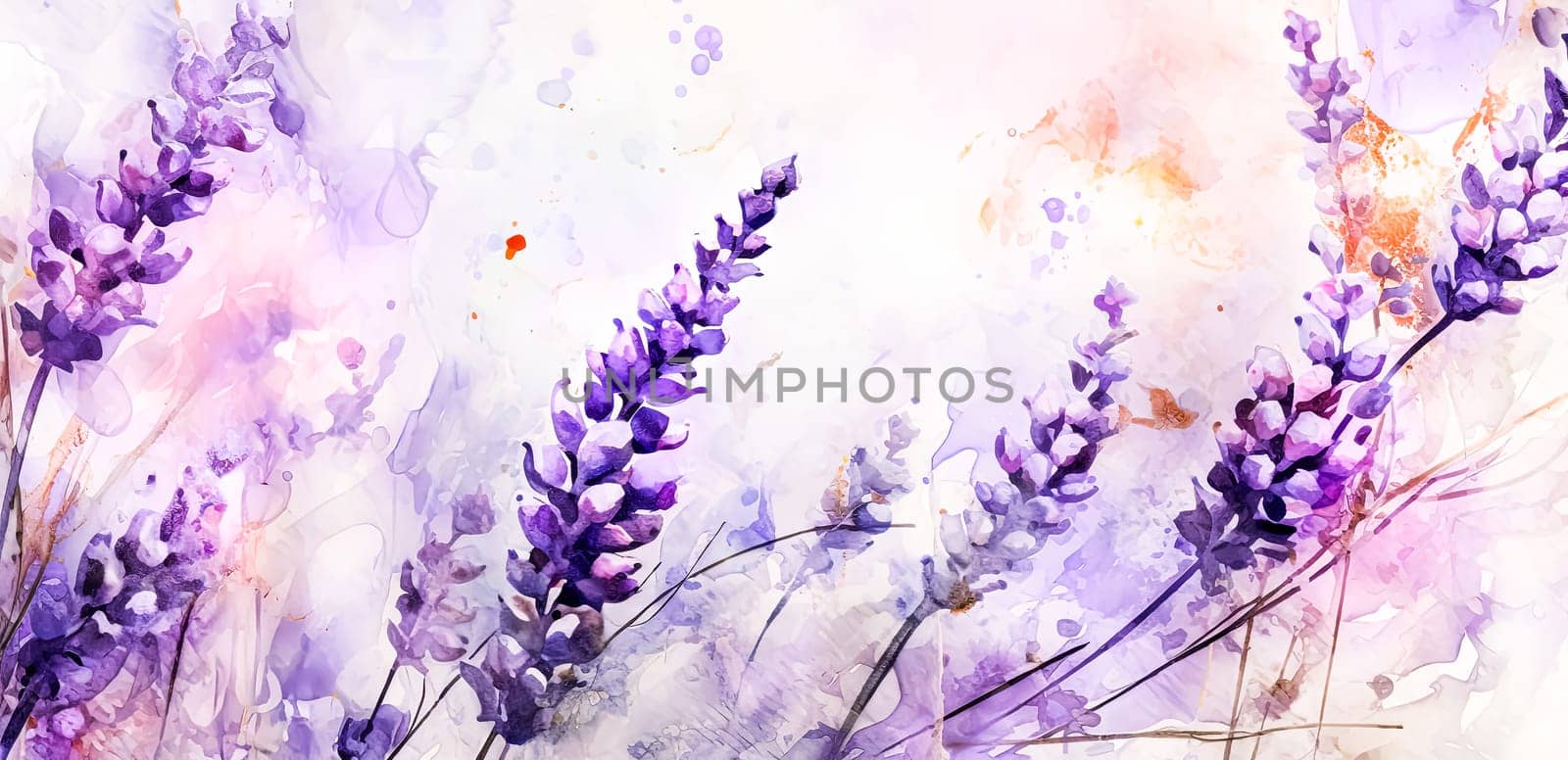 Vintage style watercolor illustration of lavender flowers isolated on a white background. Elegant depiction perfect for various design purposes.