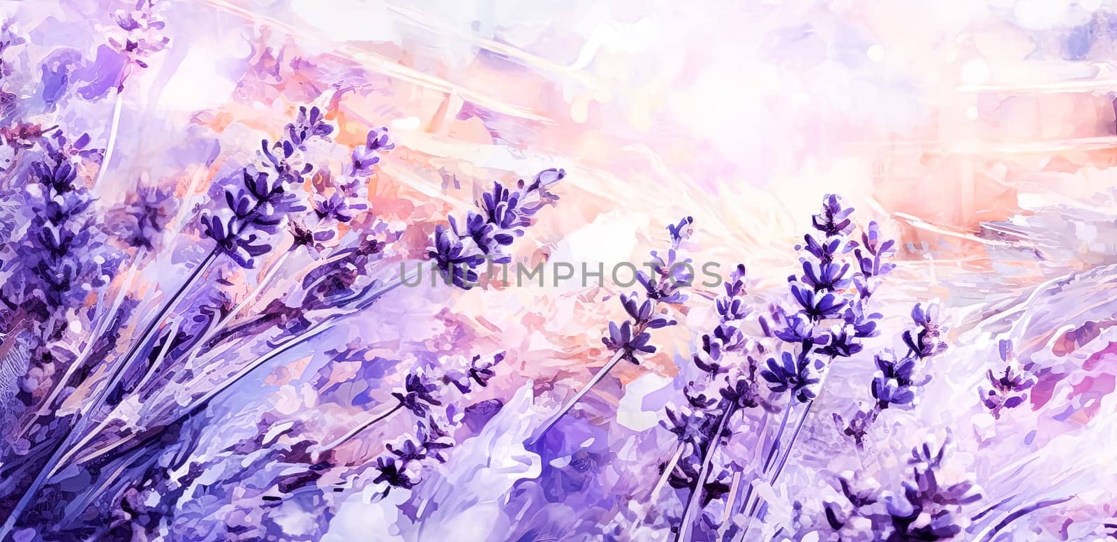 Vintage style watercolor illustration of lavender flowers isolated on a white background. Elegant depiction perfect for various design purposes.