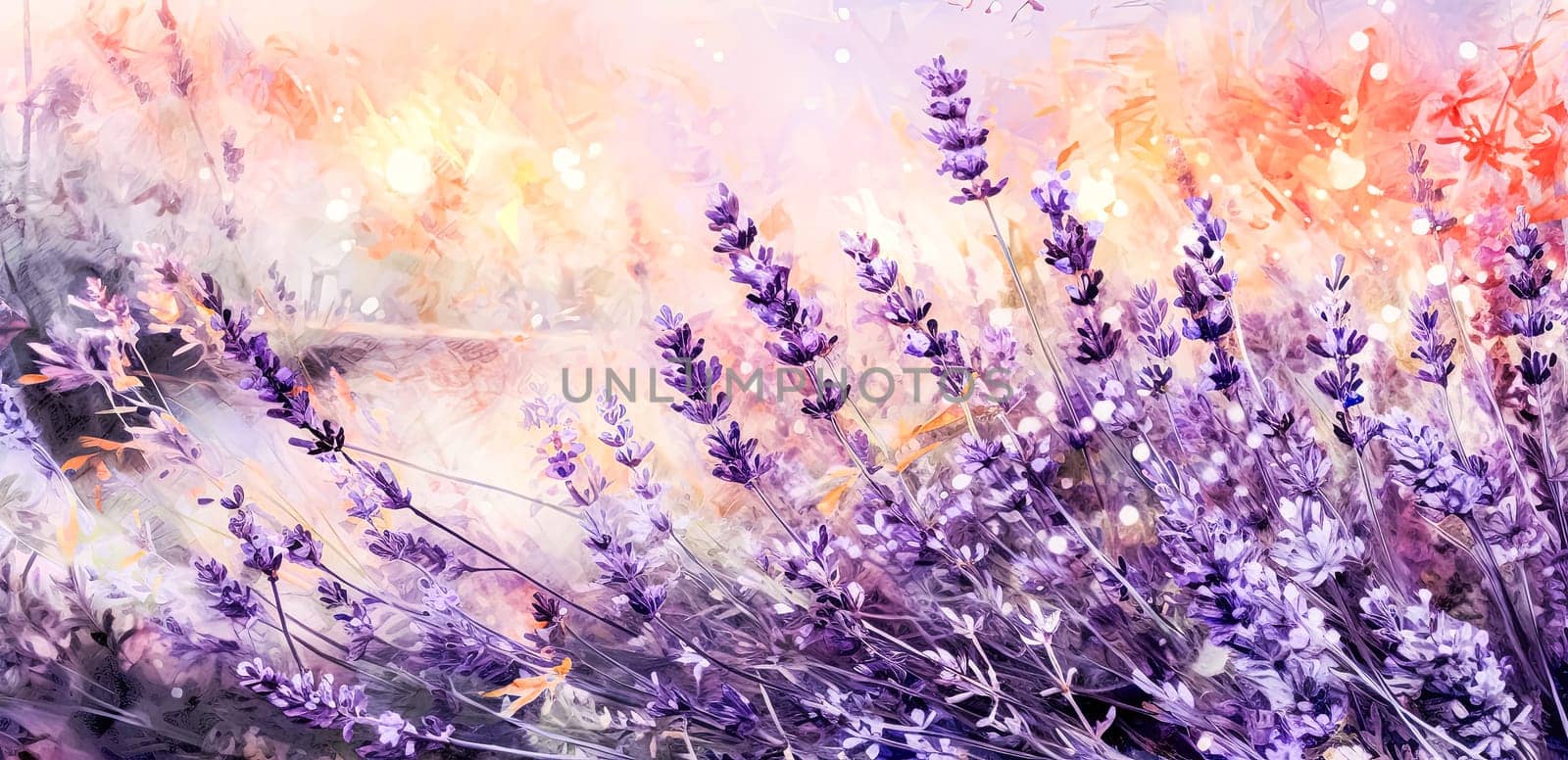 Vintage style watercolor illustration of lavender flowers isolated on a white background. Elegant depiction perfect for various design purposes.