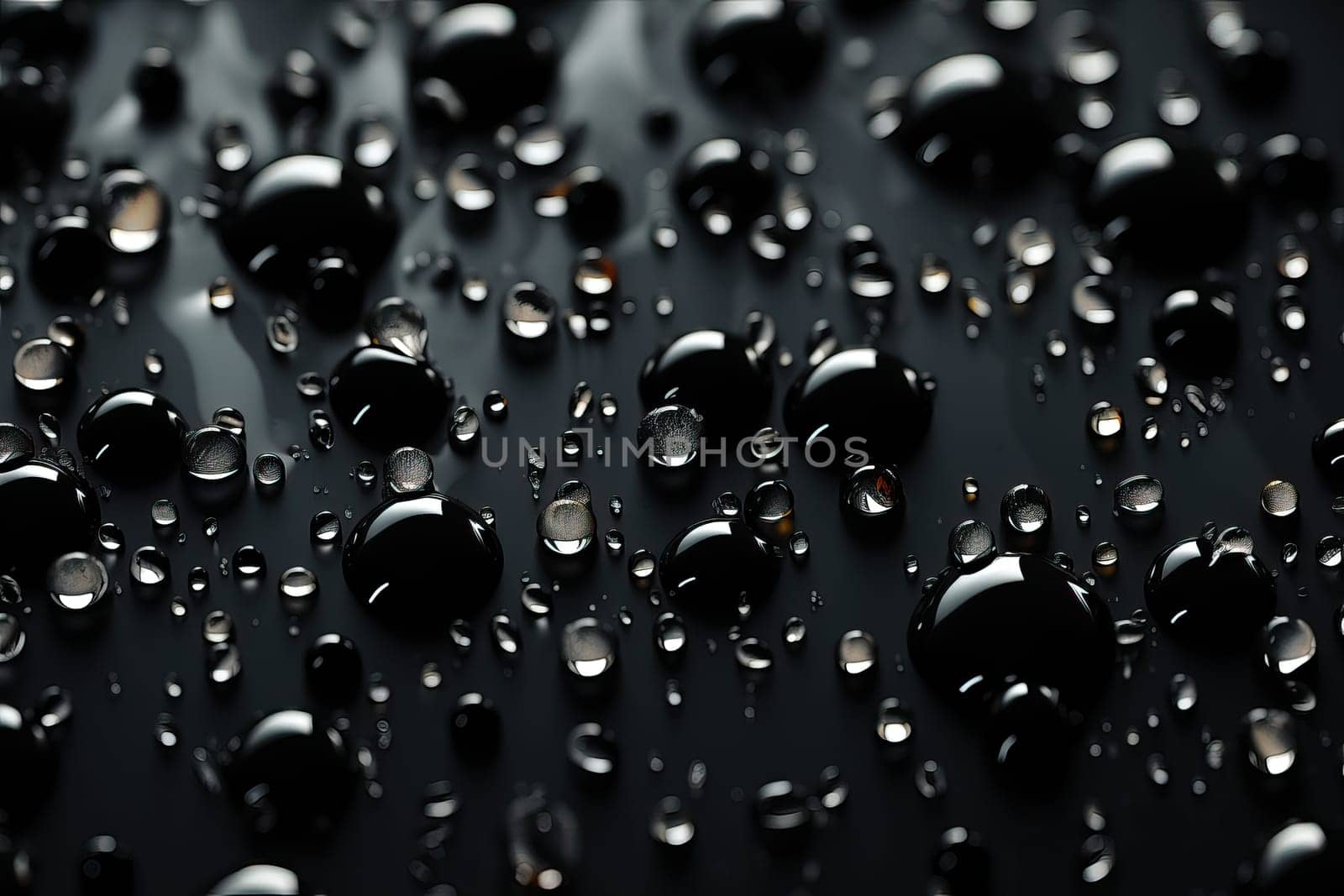 They are drops in black tones on a black illuminated background. by Niko_Cingaryuk