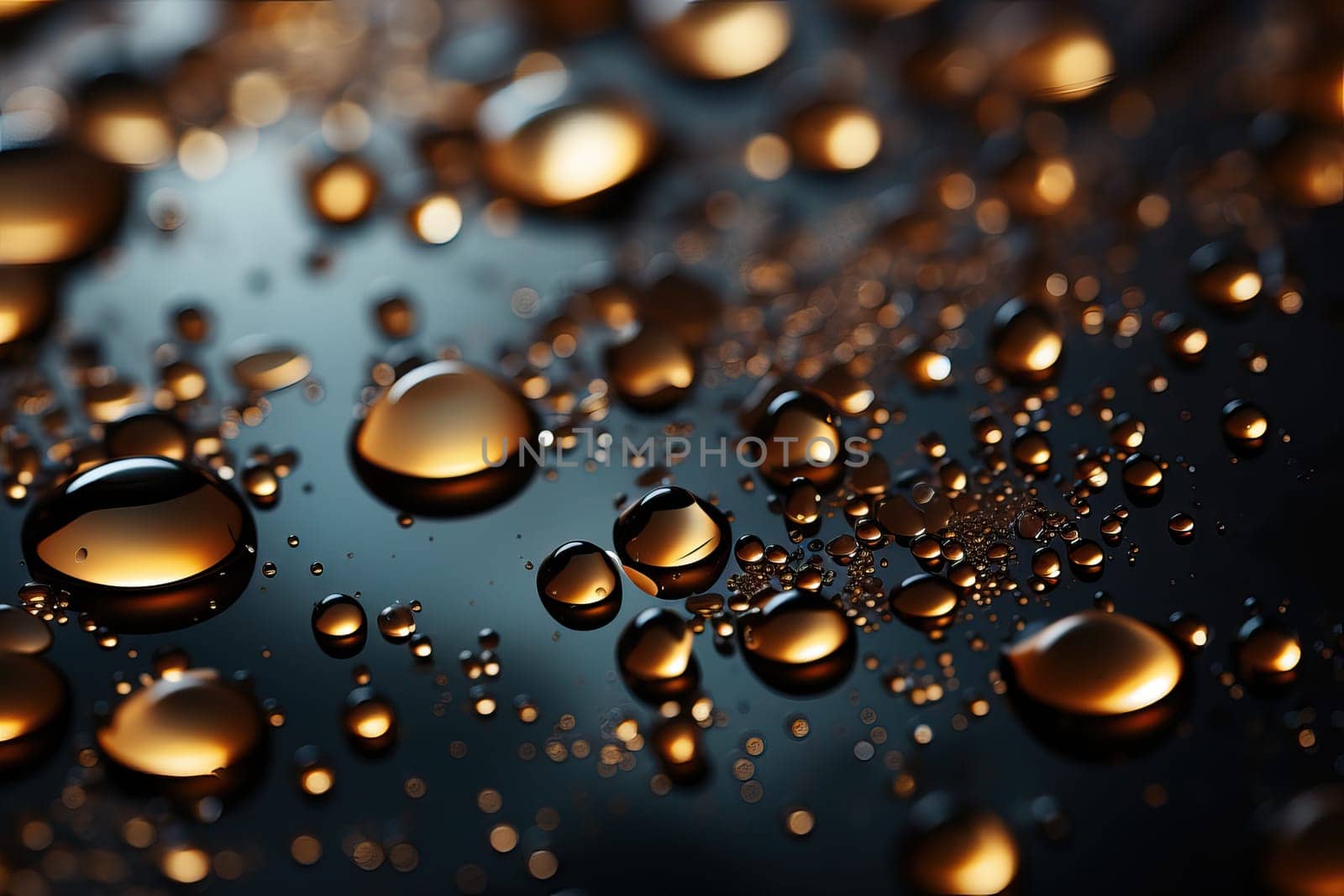 Brown round drops on a black background, red wallpaper with water drops. by Niko_Cingaryuk