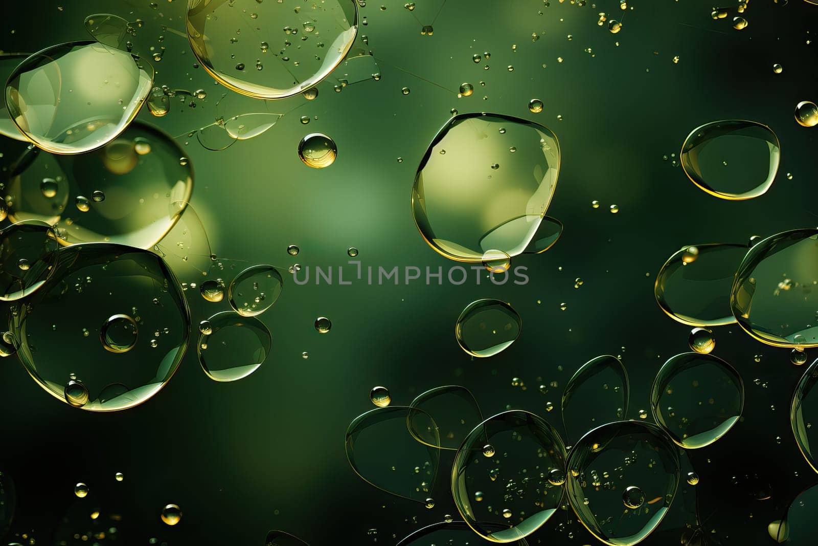 Abstract background with drops of olive tone and color illuminated by yellow light. by Niko_Cingaryuk