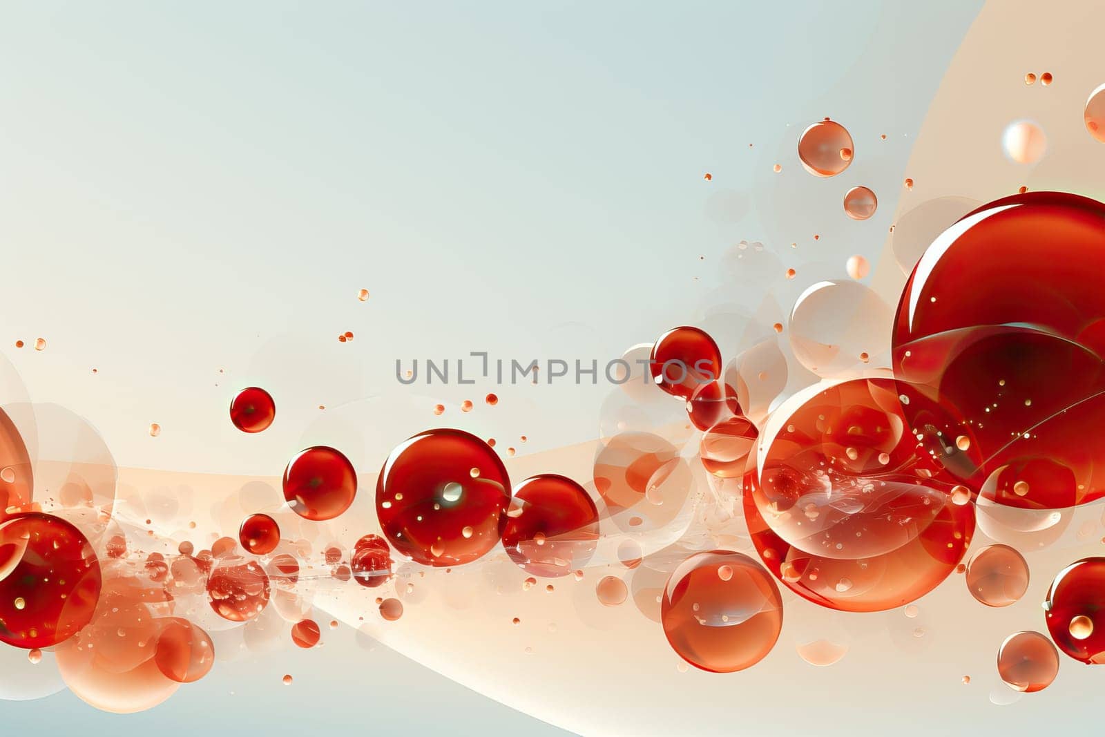 Red and cream drops on a white background by Niko_Cingaryuk