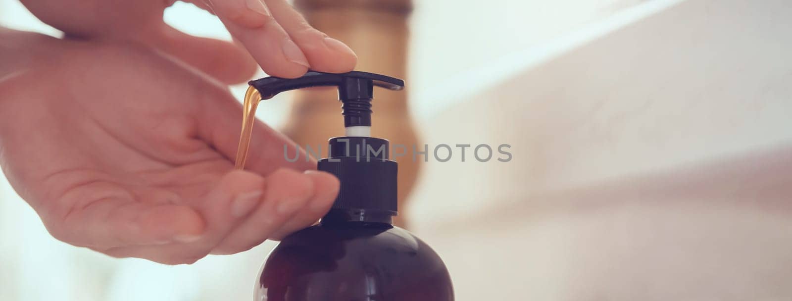 Girl washes her hands with soap. by africapink