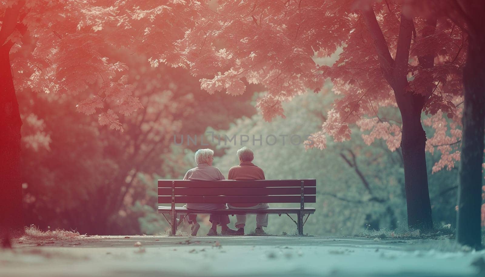 An elderly couple is sitting in the park by NeuroSky