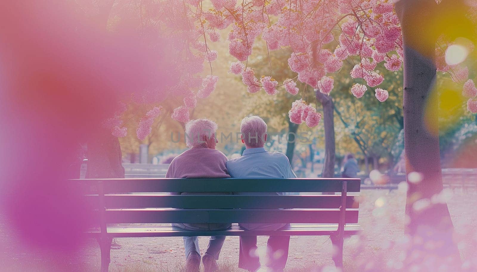 An elderly couple is sitting in the park by NeuroSky