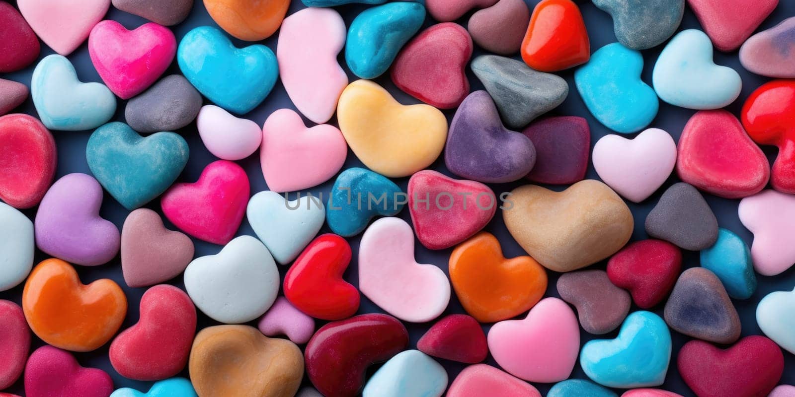 Colorful heart background for Valentine's Day. Generative AI.