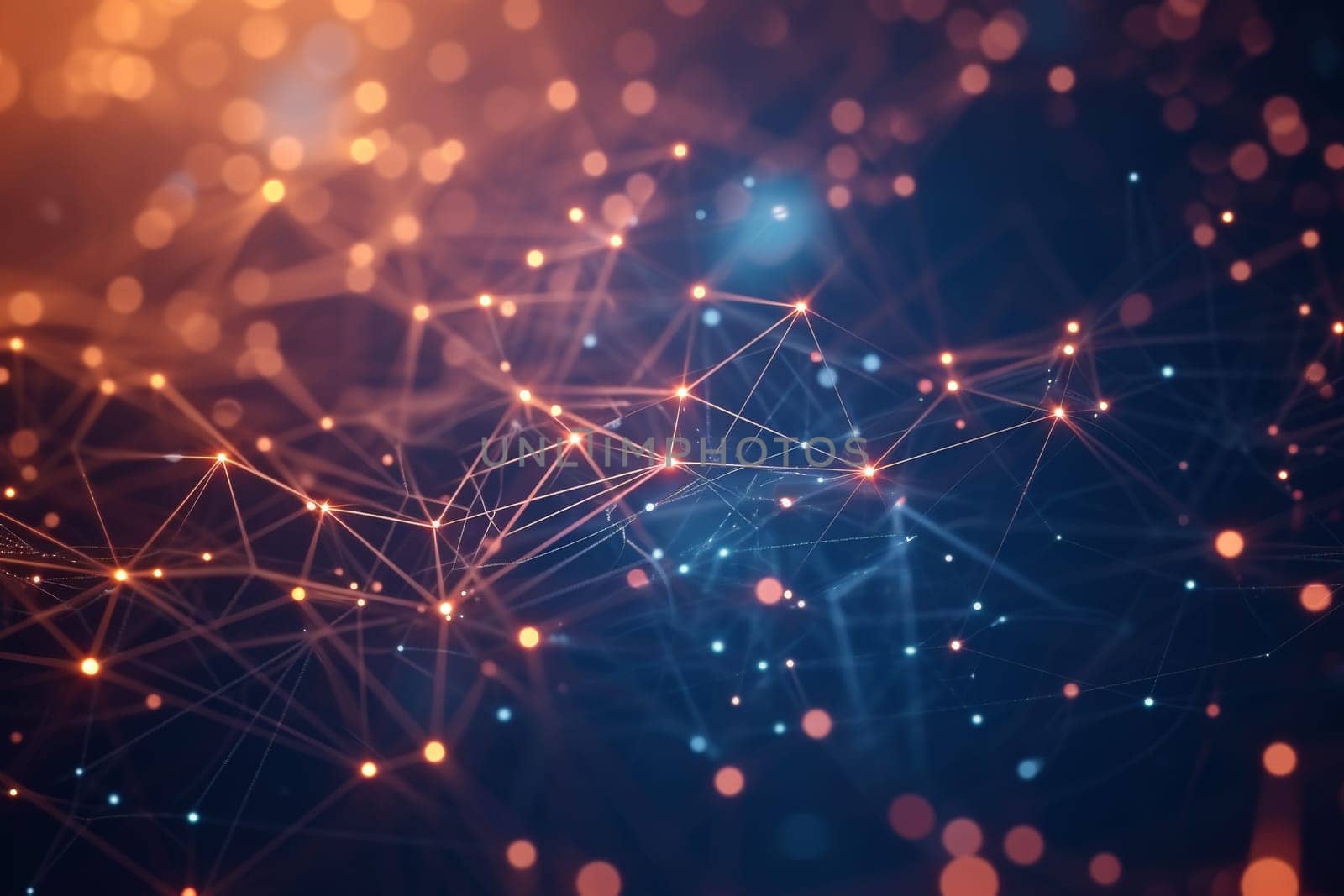 Abstract glowing connecting dots and lines background. Network connection background.