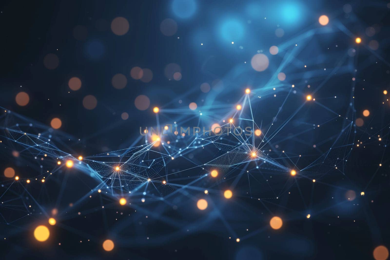 Abstract glowing connecting dots and lines background. Network connection background.