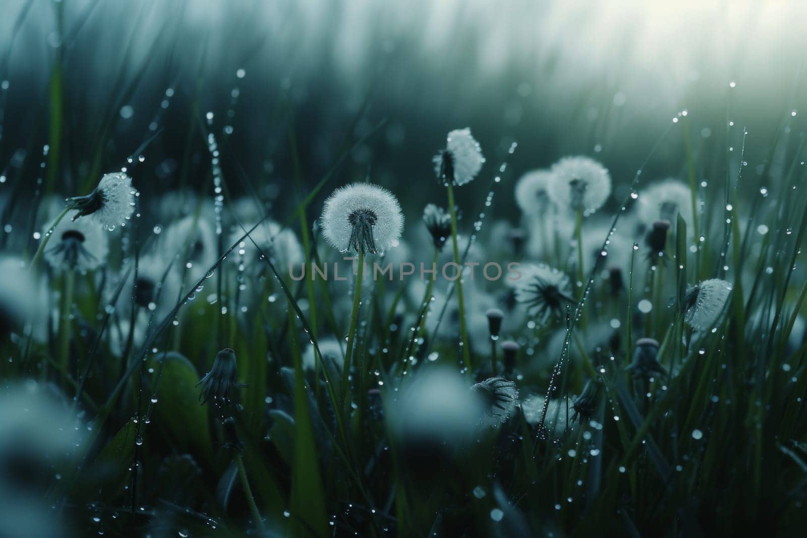Dandelion, Beautiful colors of the setting sun, Seed coming away from dandelion.
