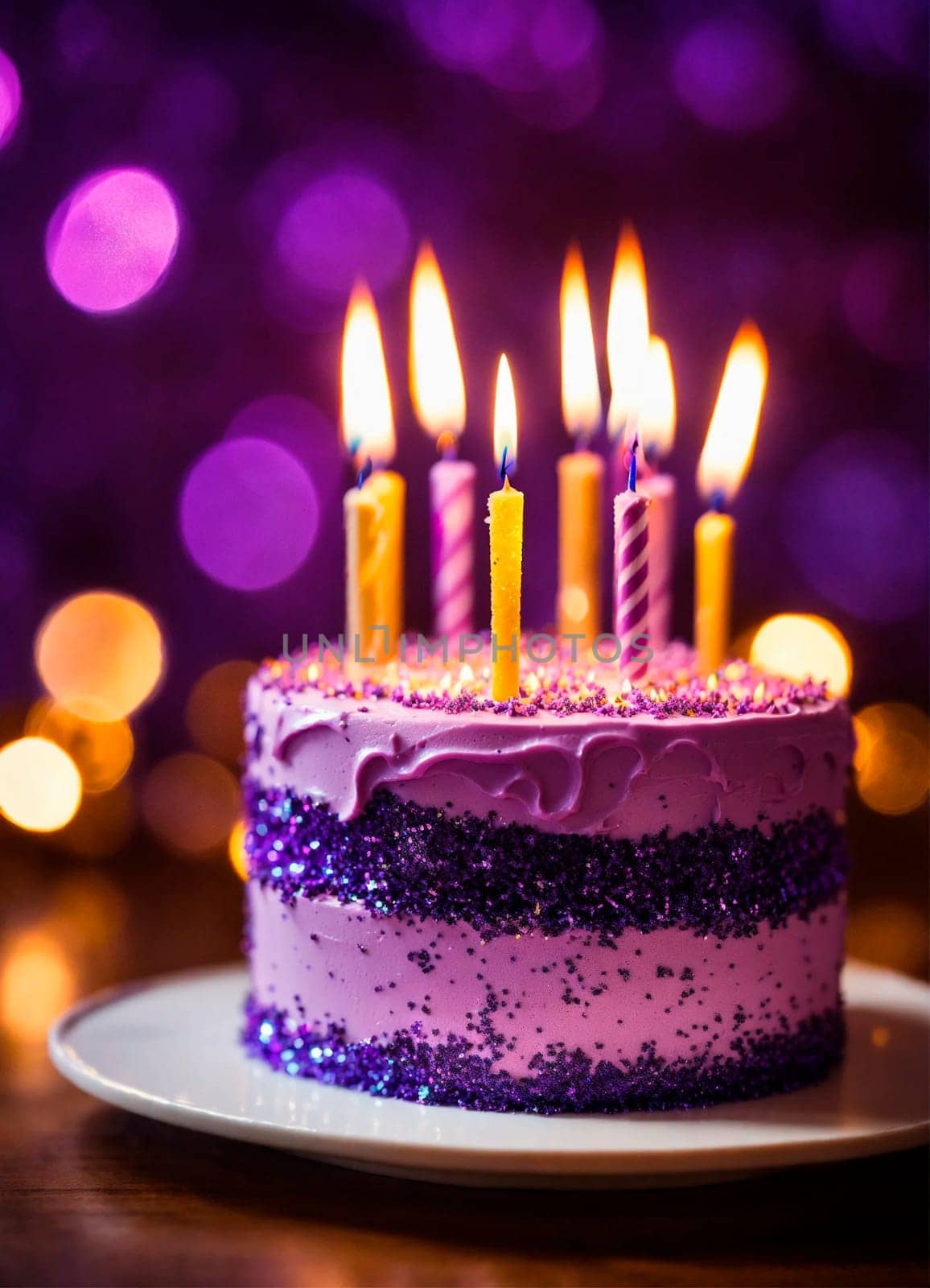 birthday cake with candles. Selective focus. happy.