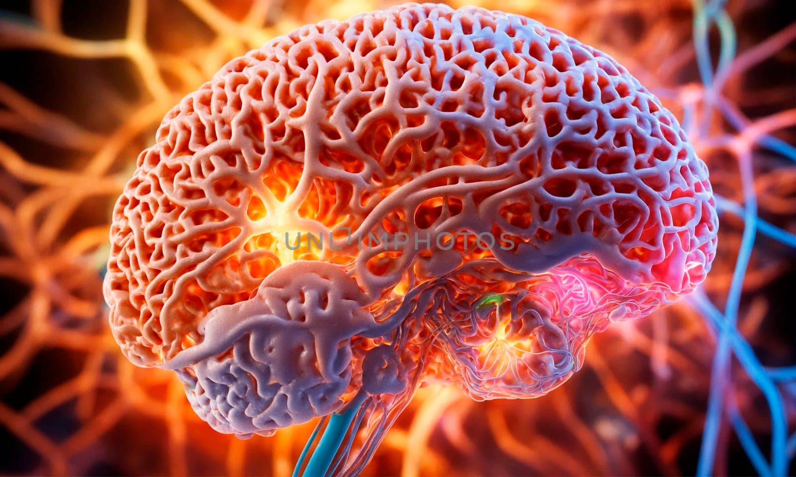 medicine brain nerves diagram. Selective focus. by yanadjana