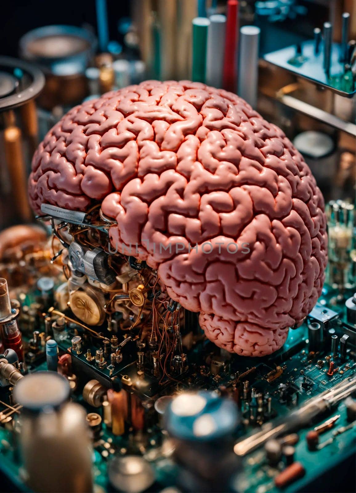 medicine brain nerves diagram. Selective focus. people.