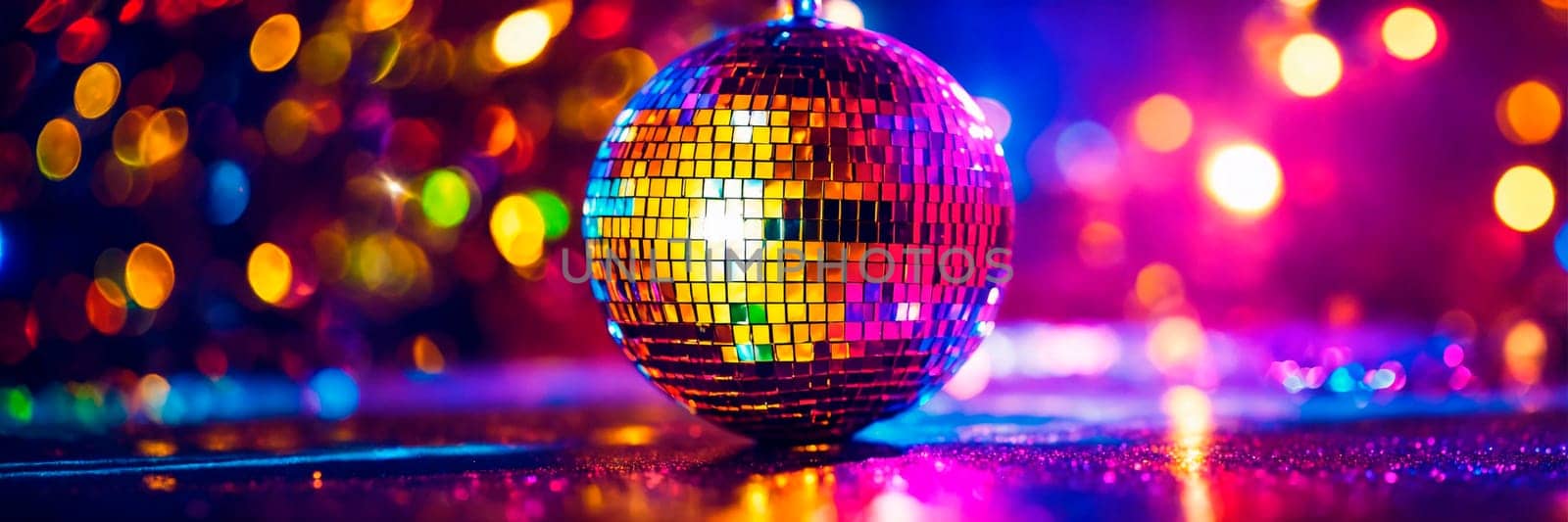 shining shiny disco ball. Selective focus. by yanadjana