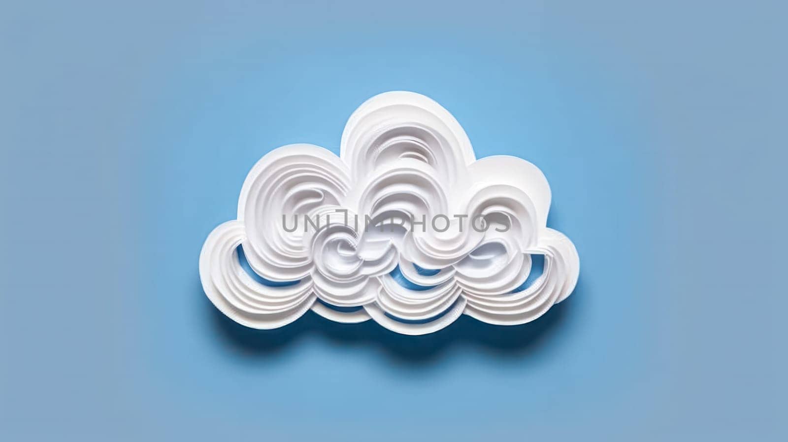 A quilling style cloud, meticulously crafted with delicate paper strips by Alla_Morozova93