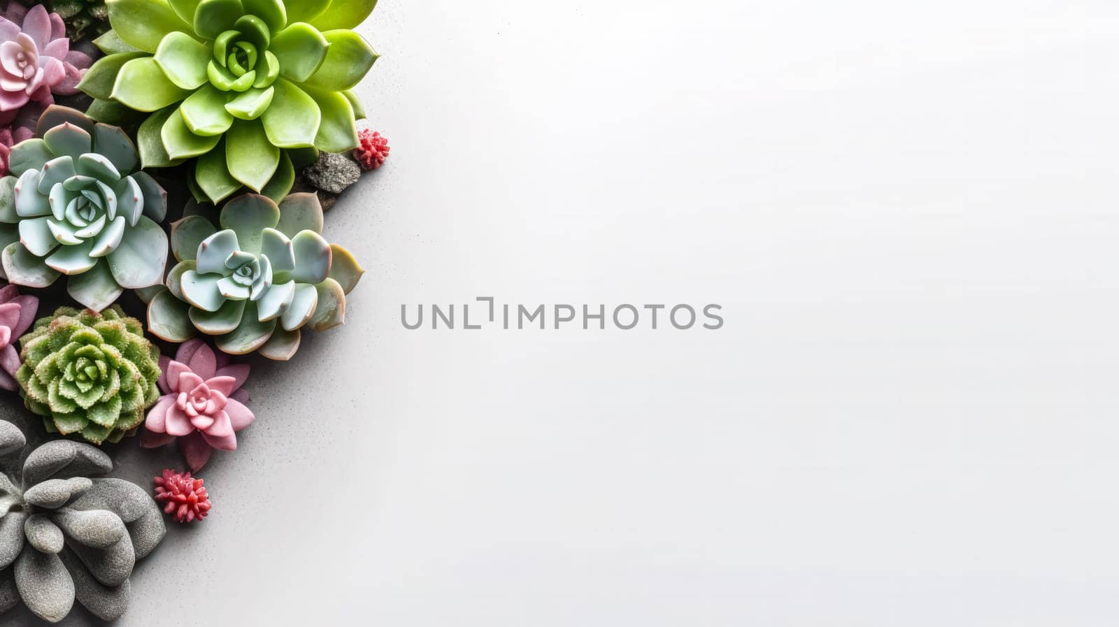 various succulents arranged on a white backdrop by Alla_Morozova93
