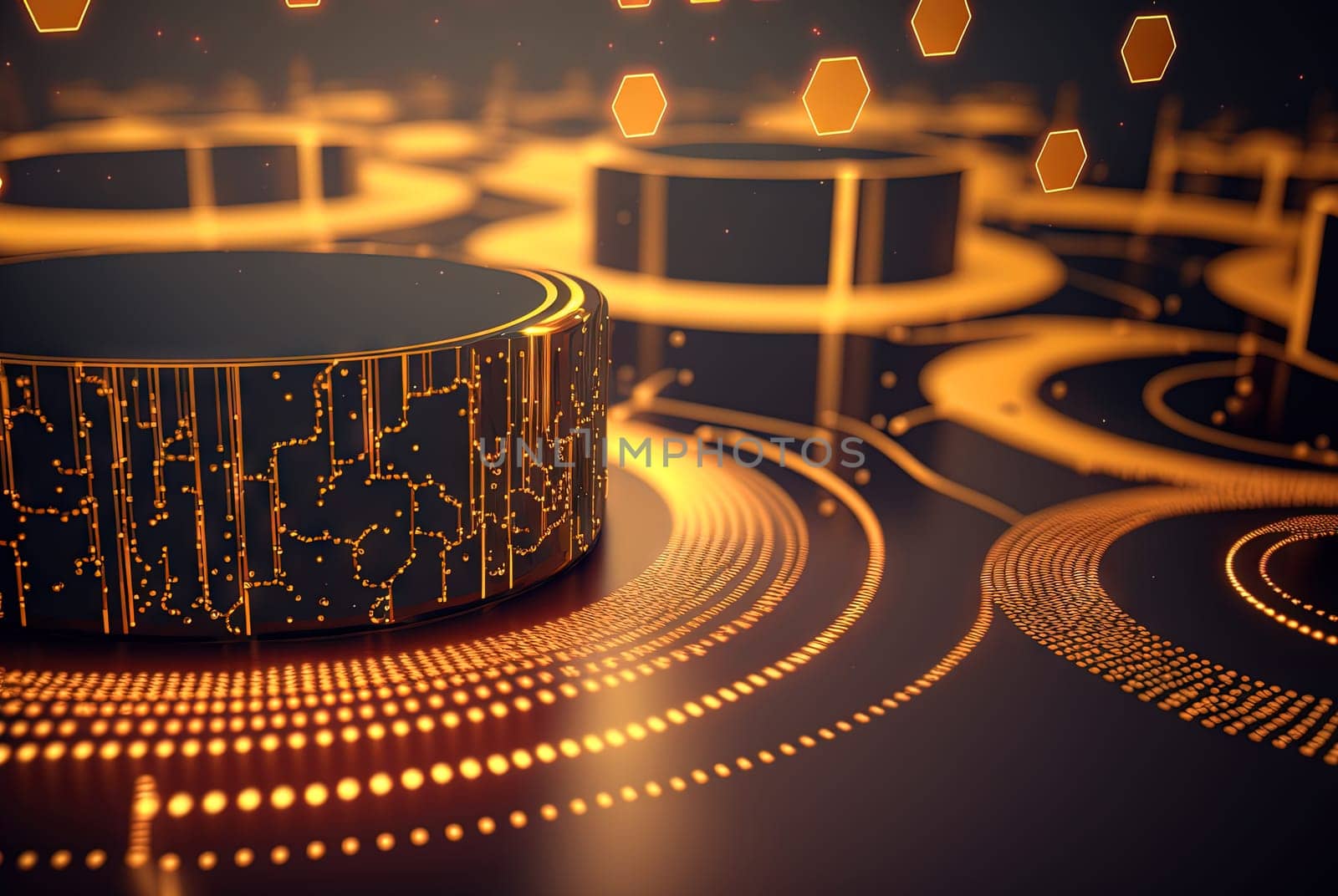 Technology concept of data flow. Data collecting and sorting in digital abstraction. Generated AI