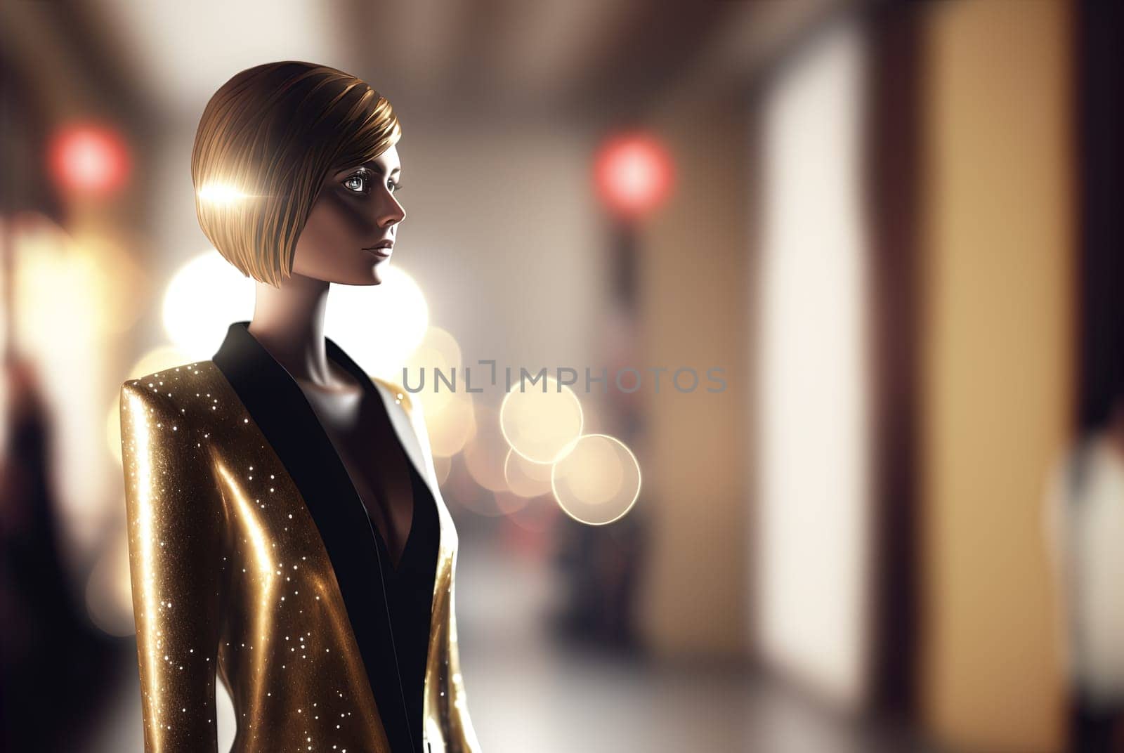 Fashionable concept with mannequin in the shop. Fashion store display. Generative AI. by SwillKch