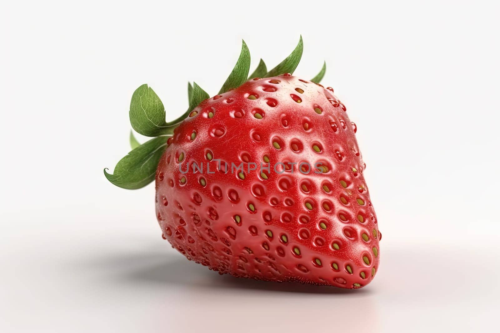 Strawberry on background. Juicy red berry, fresh and sweet. Generated AI