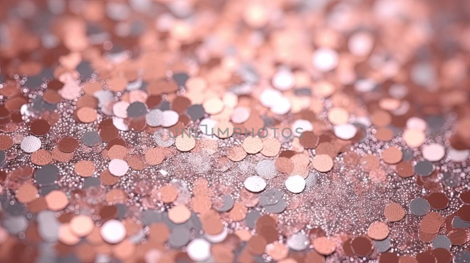 Abstract shiny background with pink glitter. Scattered confetti sparkles with light rose pastel color. Generated AI