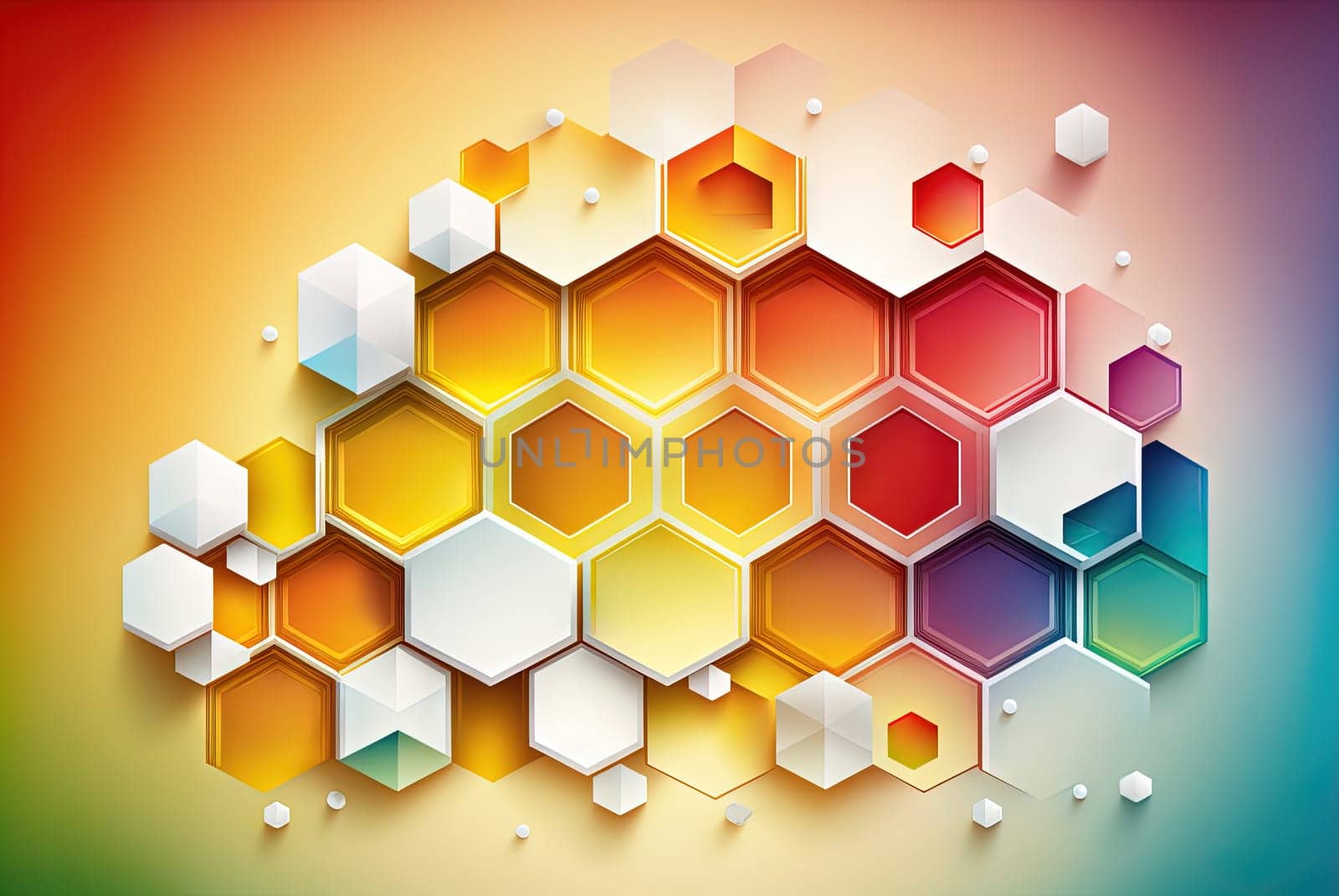 Abstract scientific background with hexagonal pattern. Technology and science abstraction with hex cells. Generated AI. by SwillKch