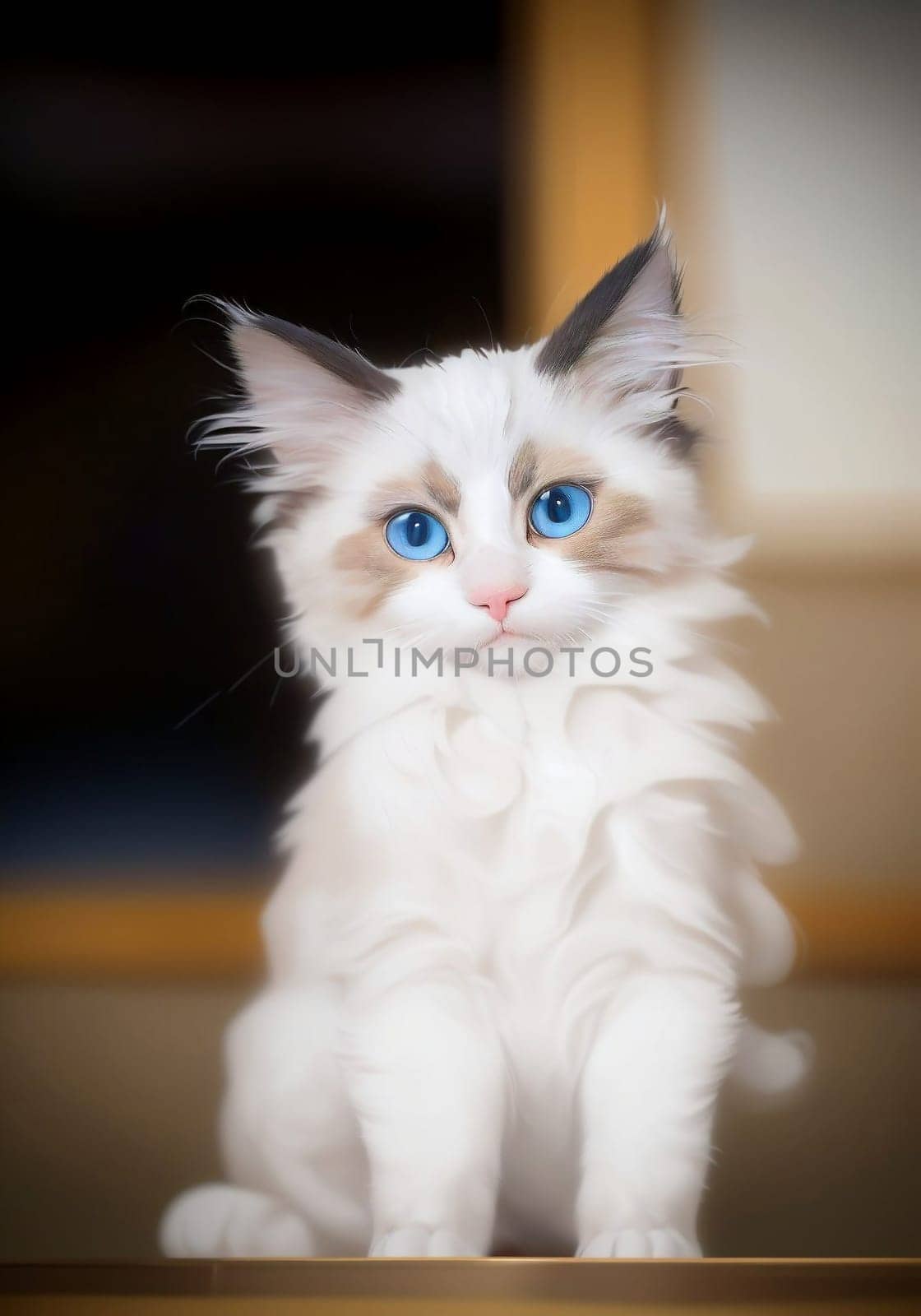 Beautiful young white purebred Ragdoll kitten by Rawlik