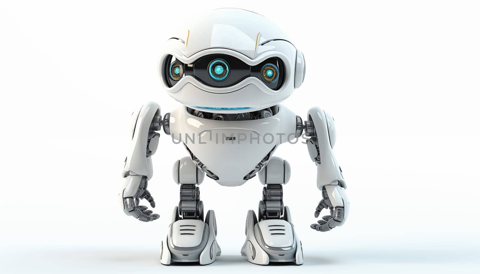 Futuristic robot on a white background. High quality illustration