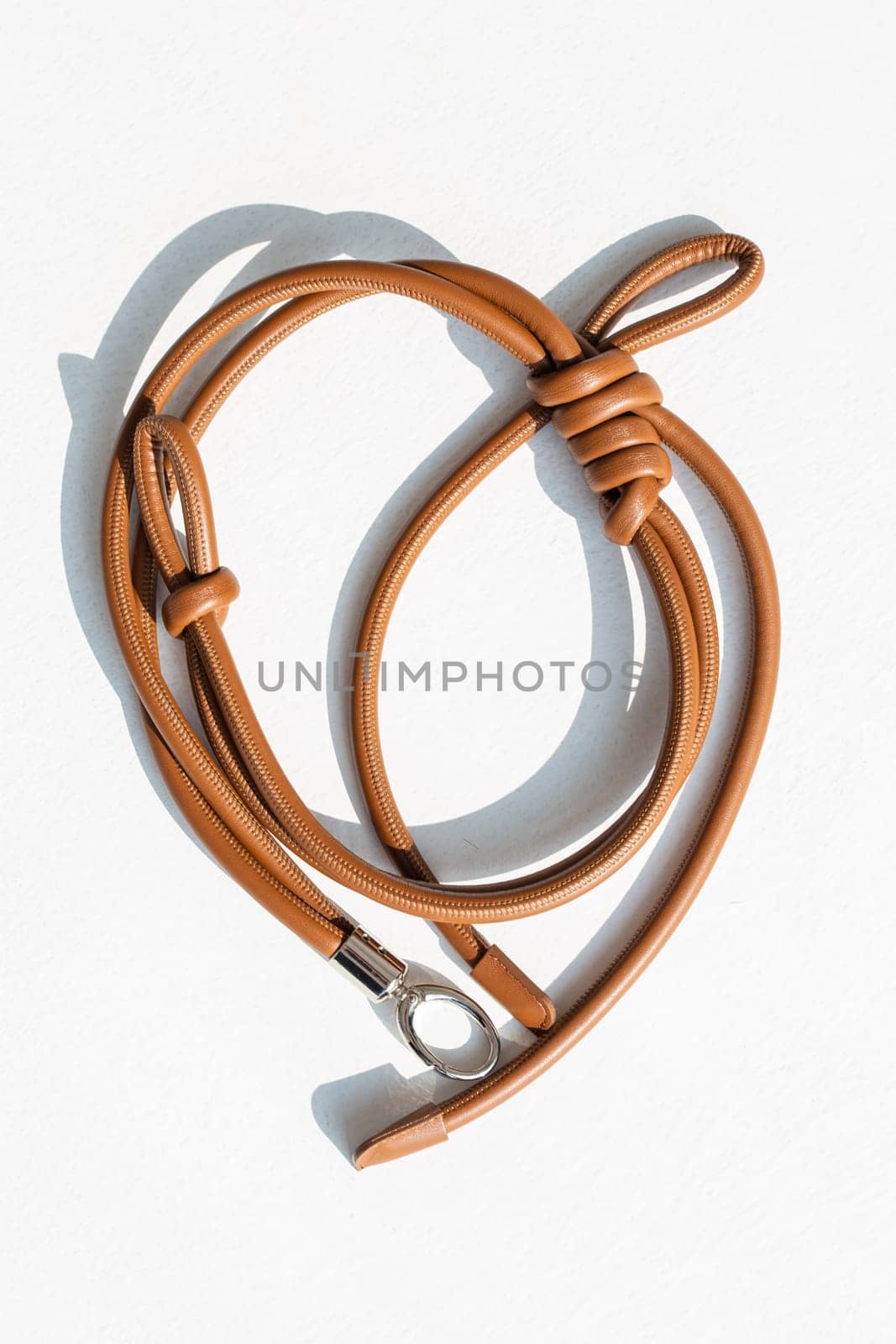 Genuine Leather Bag Strap with Unique Hand-Tied Knot Design in Brown by Pukhovskiy