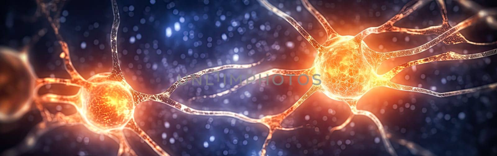 An intricate depiction of neuron activity, showcasing synapses and axons transmitting electrical signals within the brain's neural network.