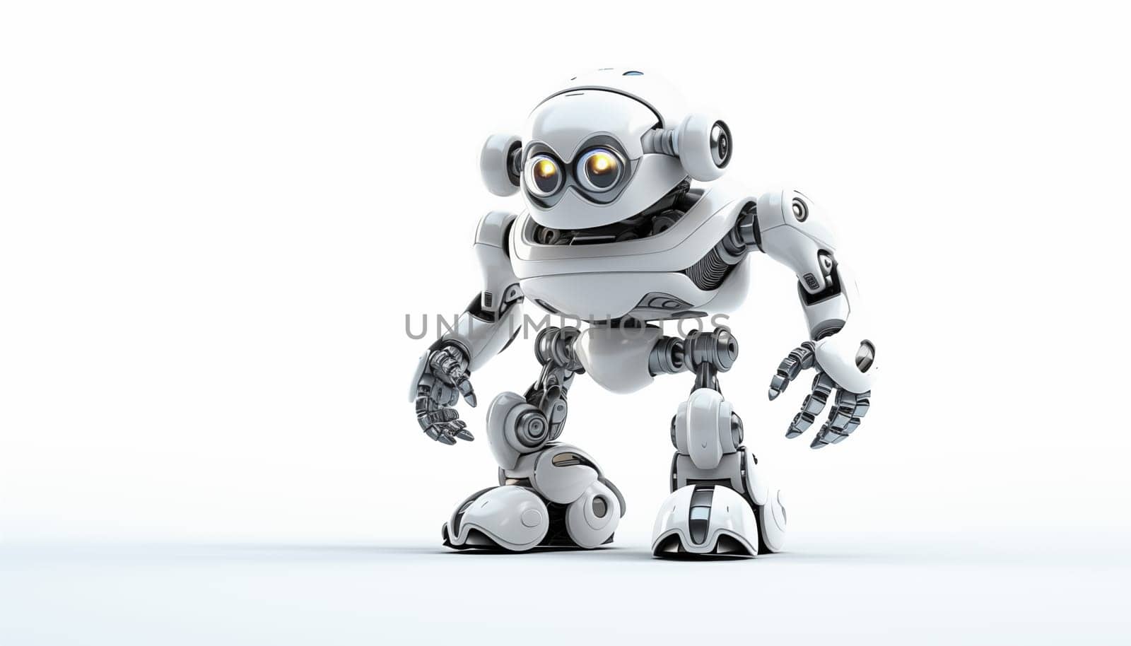 Futuristic robot on a white background by Nadtochiy