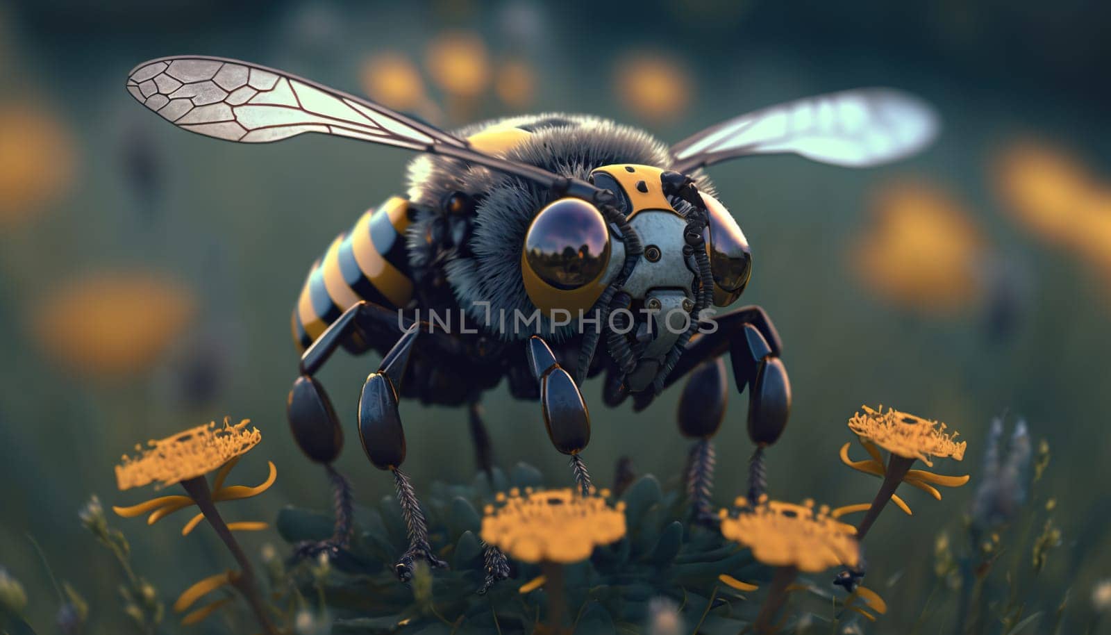 Cybernetic Bee on a Flower by chrisroll
