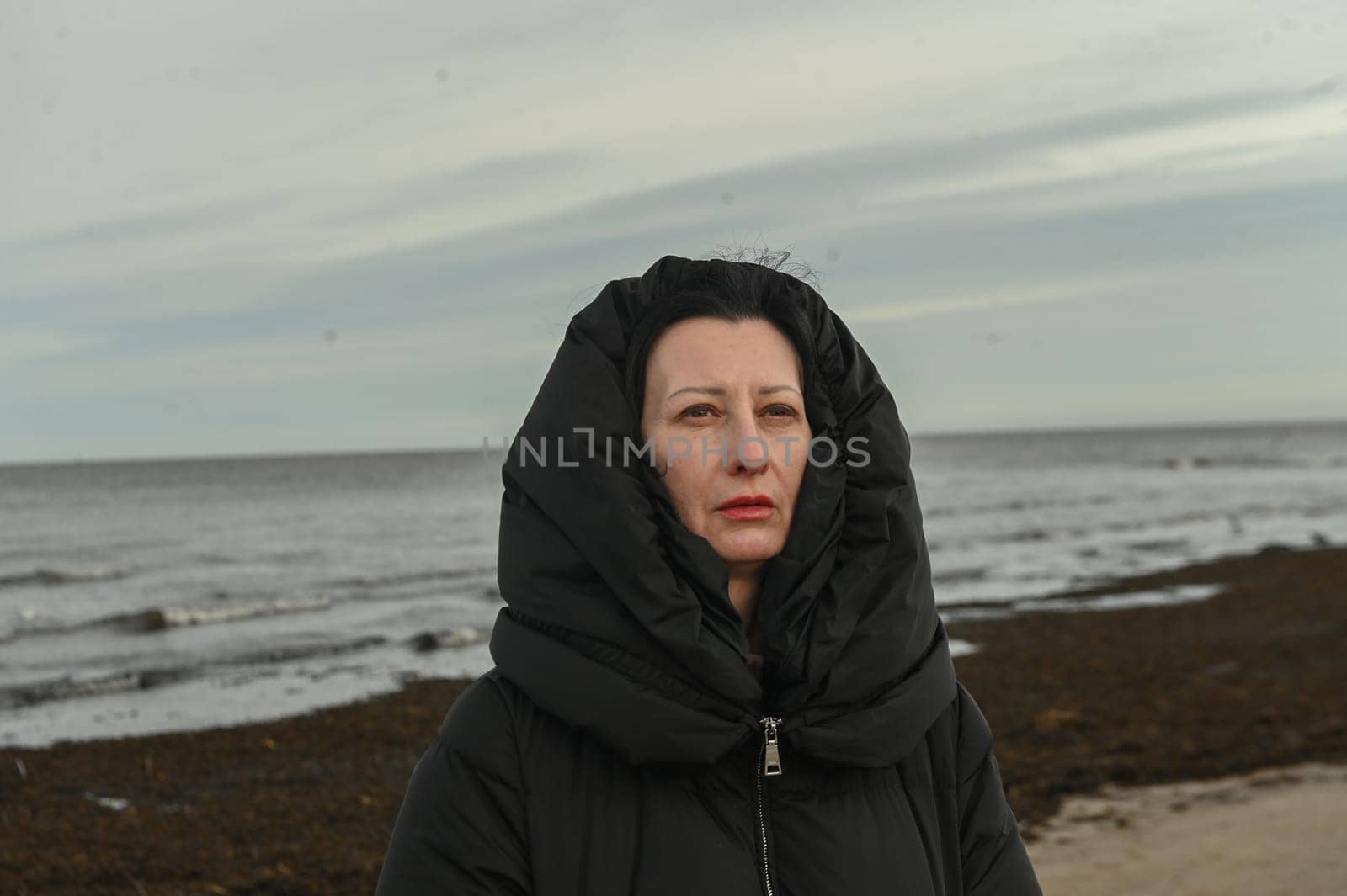 portrait of a woman on the shore of the Baltic sea in winter 1 by Mixa74