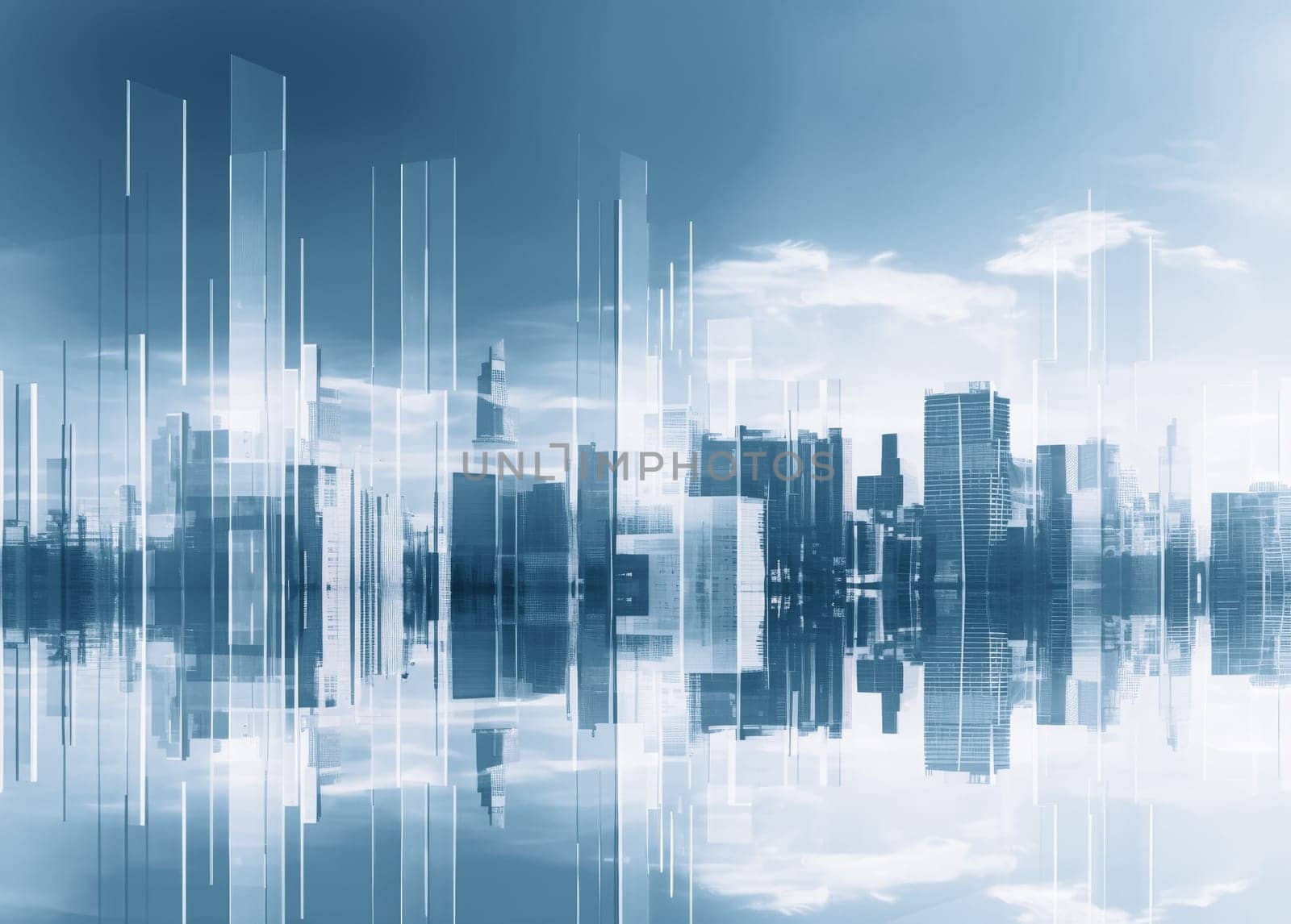 Abstract city background, cityscape double exposure comeliness by biancoblue