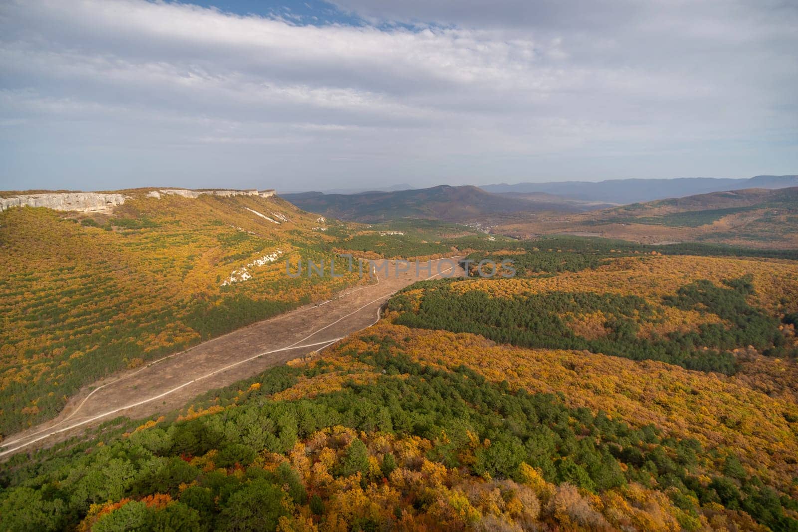 The autumn landscape of the mountain valley is an amazing, beautiful place at any time of the year. Hiking. Nature.