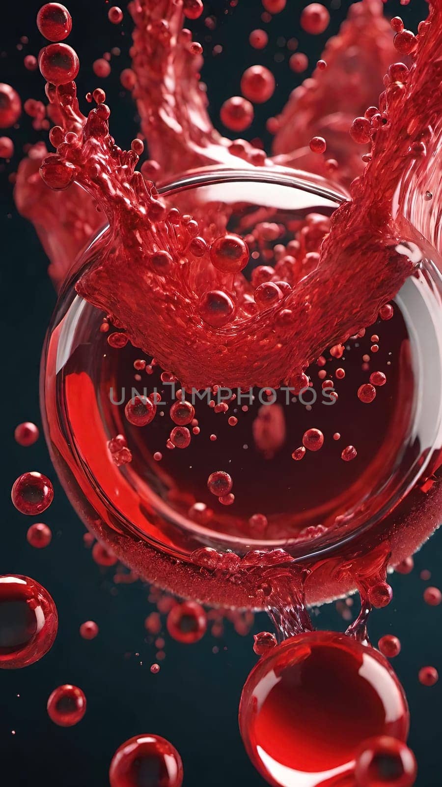 Splash isolated on background. 3D rendered illustration.close up of water drops on background with copy space for text.water splash with bubbles on background. 3D illustration.Abstract background with bubbles in water.