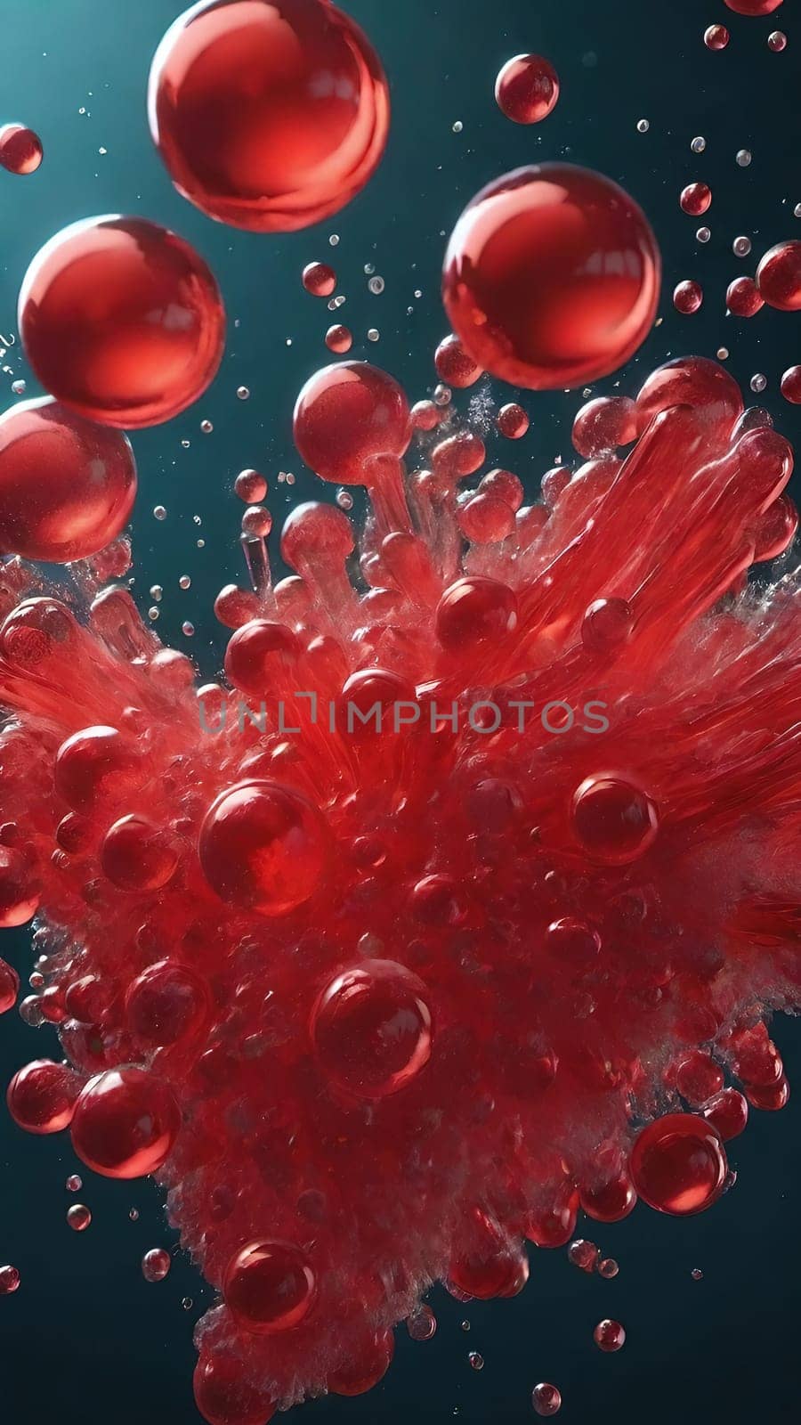 Splash isolated on background. 3D rendered illustration.close up of water drops on background with copy space for text.water splash with bubbles on background. 3D illustration.Abstract background with bubbles in water.