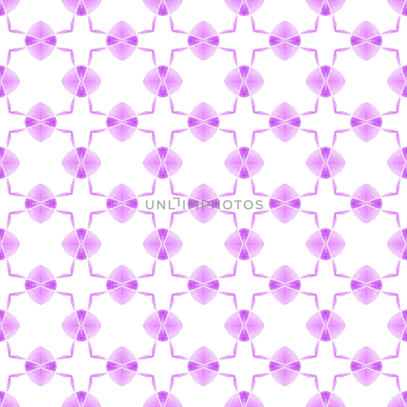 Watercolor summer ethnic border pattern. Purple by beginagain