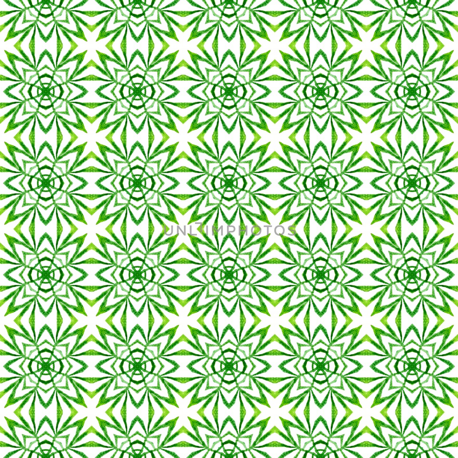 Medallion seamless pattern. Green indelible boho by beginagain