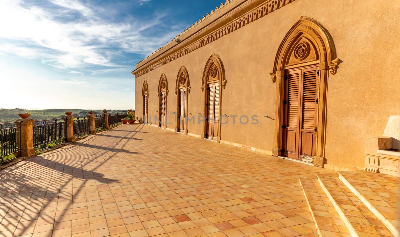 Amazing view from balcony of Villa Aurea, Agrigento, Sicily, Italy