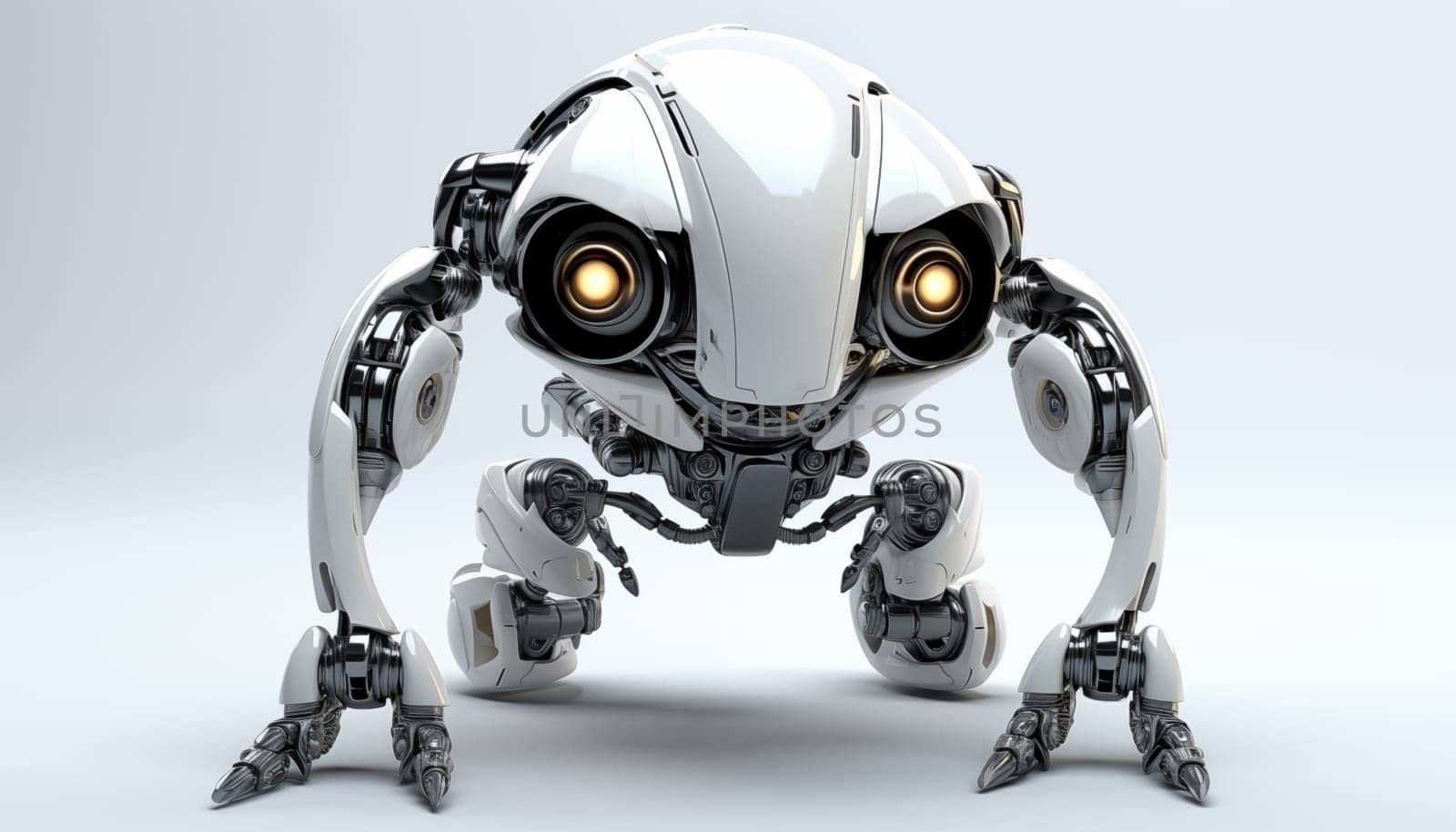 Futuristic robot on a white background by Nadtochiy