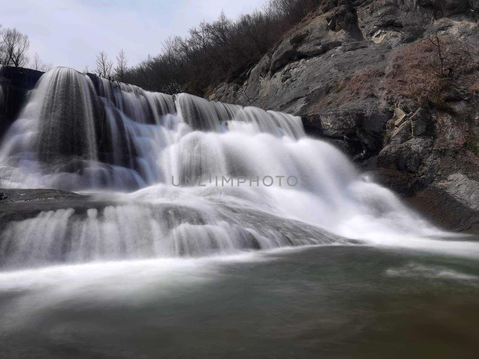 Big beautiful waterfall. Travel in Bulgaria. Hristovski waterfall by EdVal