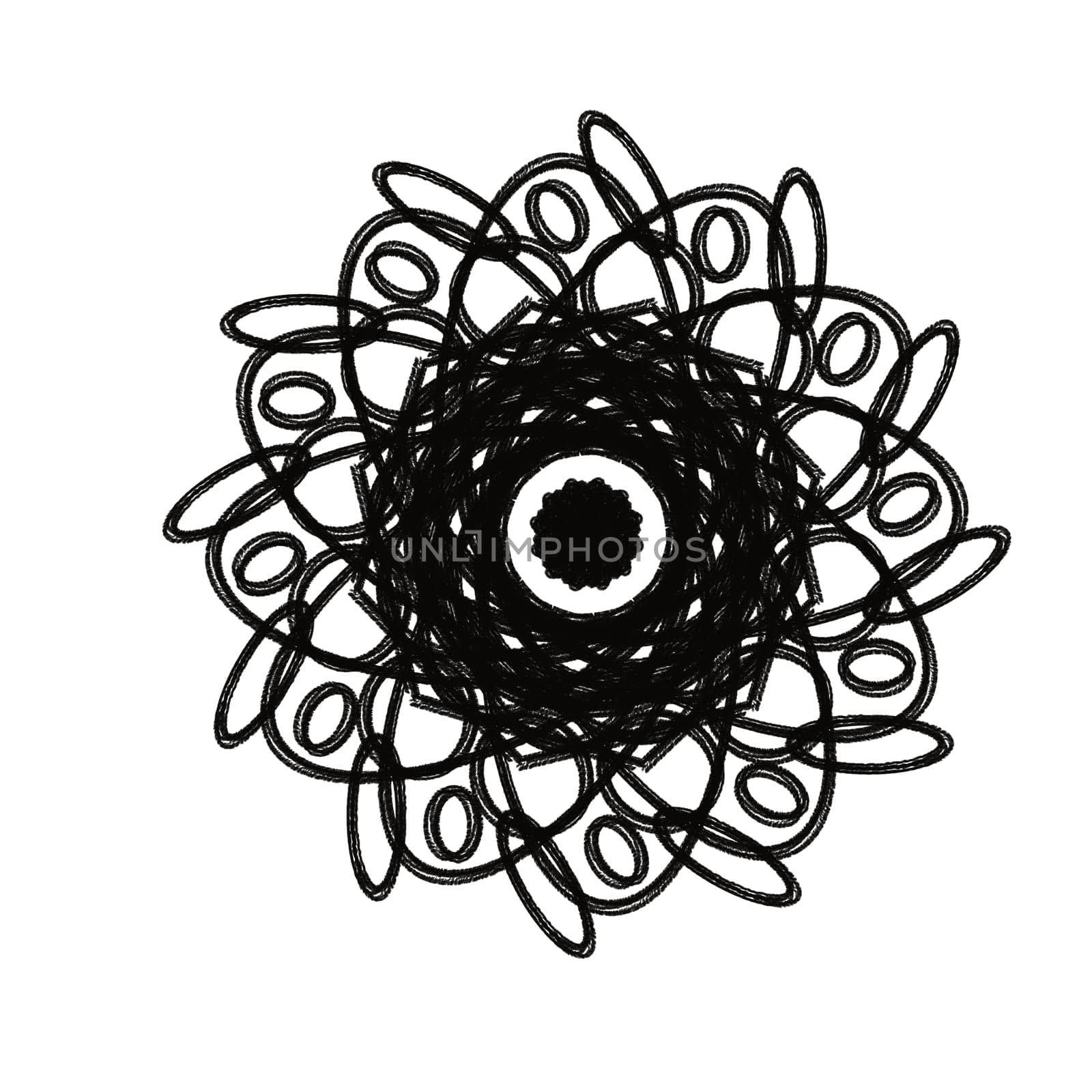 Black and White Hand Drawn Mandala for Coloring Pages, Coloring Books and Coloring Sheets. by Rina_Dozornaya