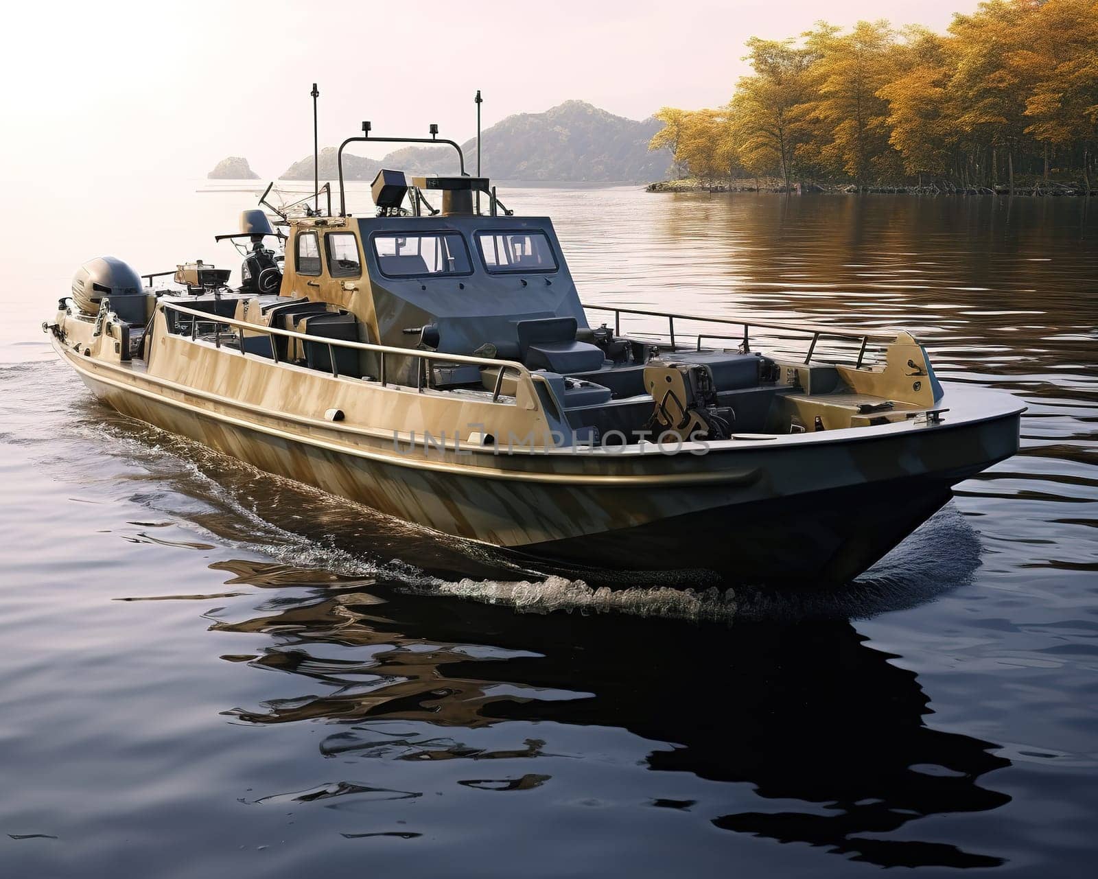 camouflage boat in military khaki by mr-tigga